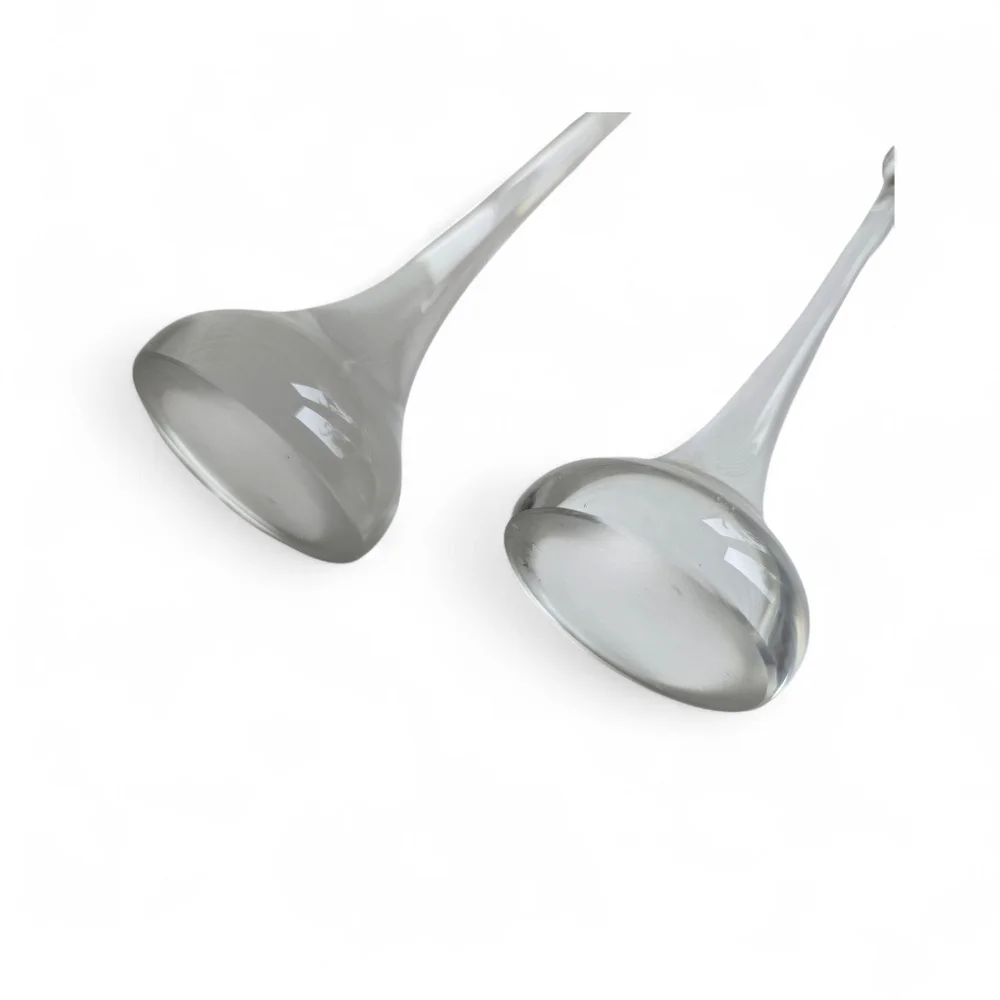 Vintage Rosenthal Crystal Tulipa Smoke Candlesticks – Set of 2 (10" & 12.5") - Picture 6 of 7